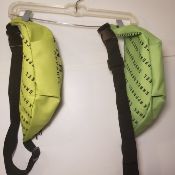 SNACK Apparel Fanny Packs Belt Bags Green Lime Yellow black interior pockets - Picture 2 of 10